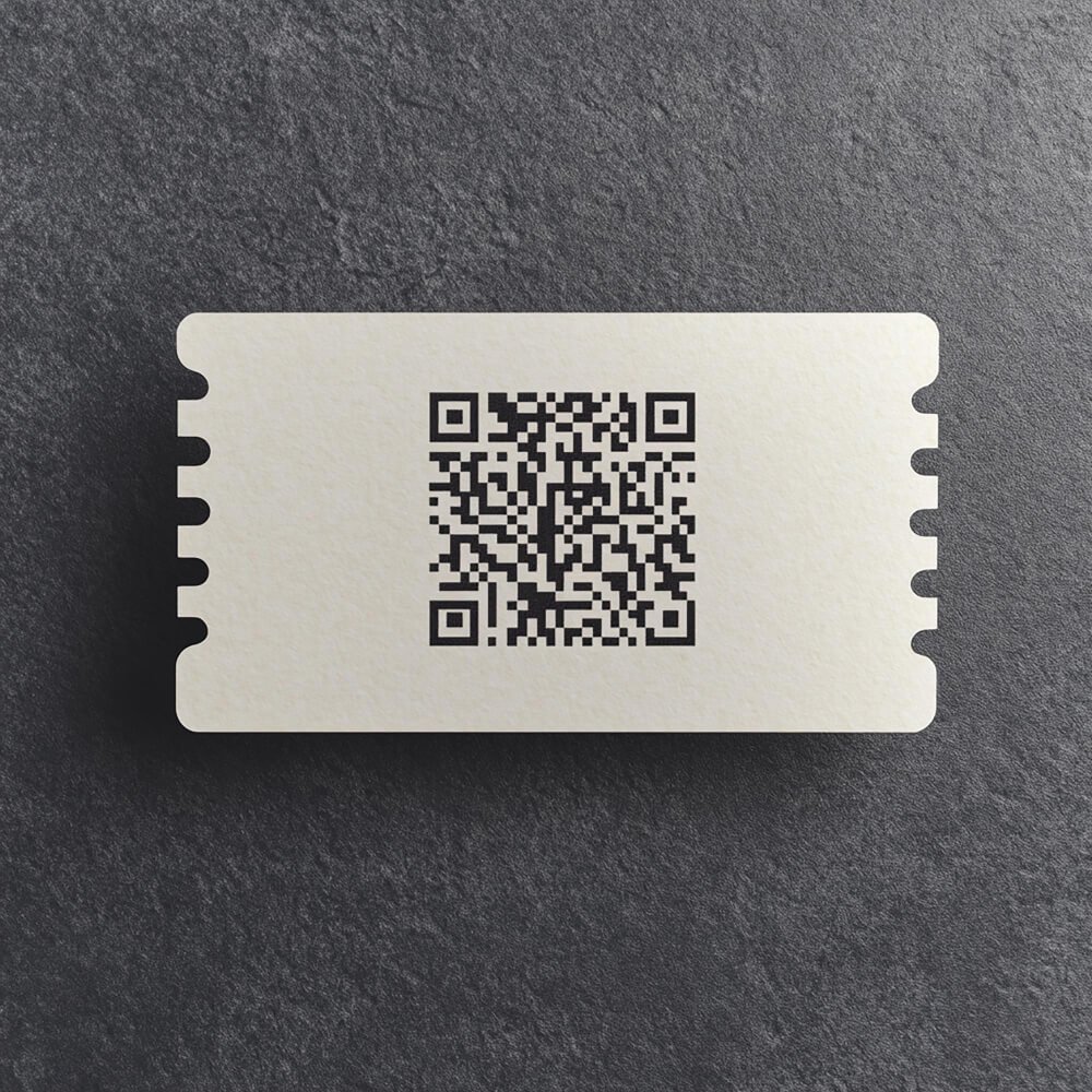 Business card design with QR code