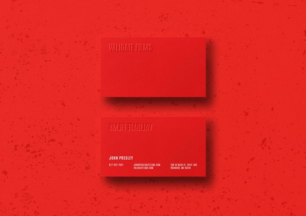 Bold red business card design from the BCD portfolio